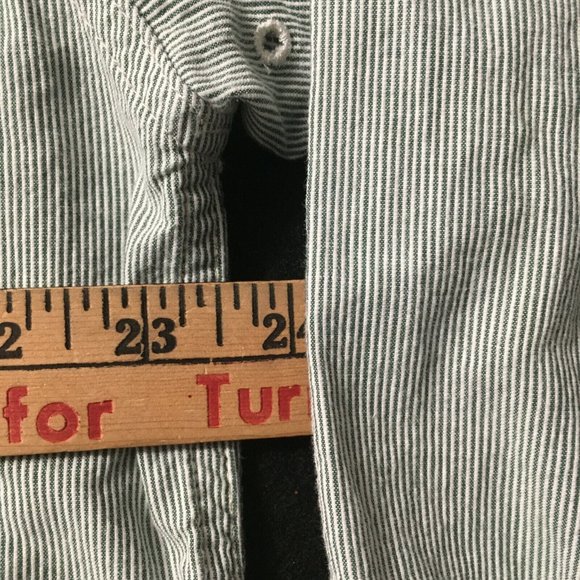 #00 John Deere Men's Long Sleeve Button Up Shirt Size Large Ivory Double Pockets - Picture 3 of 11